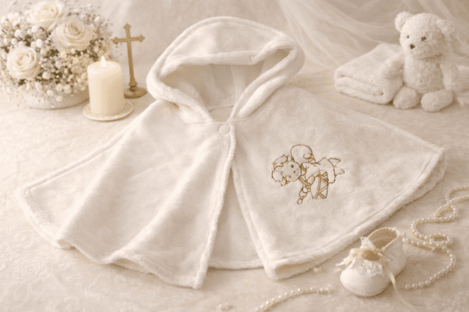 Cape baptême ange musicien 