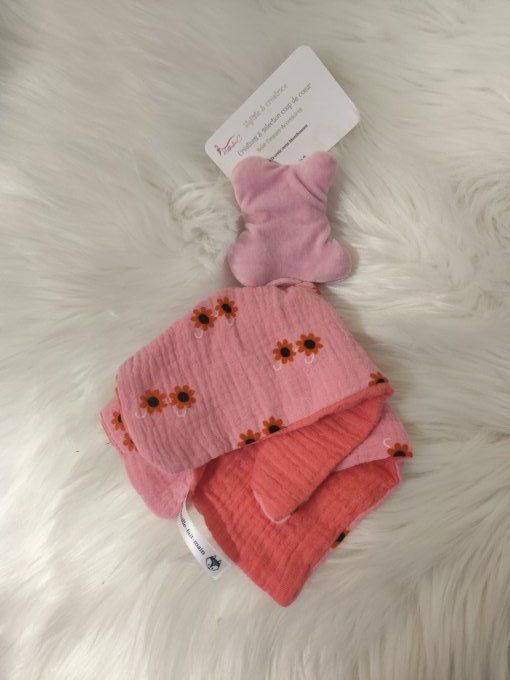 Doudou carré fleurs