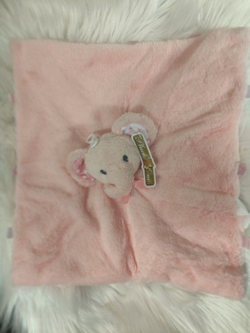 Doudou hochet éléphant rose 